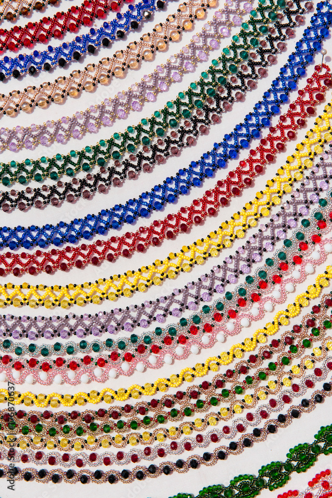 Romanian traditional beaded necklaces