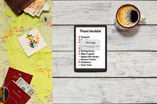 Wallpaper Mural Travel organization complete concept in top view Torontodigital.ca