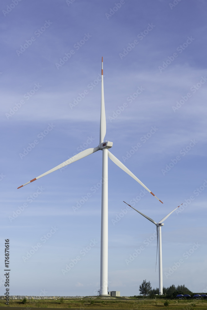 Wind turbine generate power clean energy.