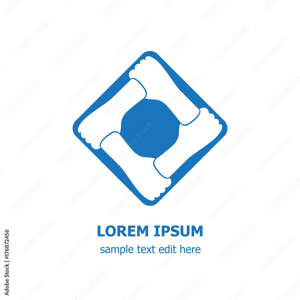 Four organization cooperation teamwork logo Four organization cooperation teamwork logo