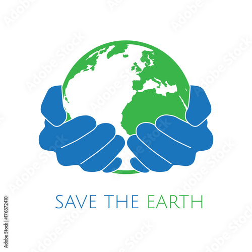 Save the earth concept logo