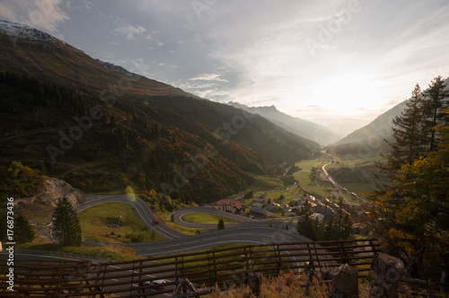 Arlberg Pass bei Sonnenuntergang