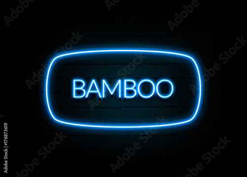 Bamboo - colorful Neon Sign on brickwall