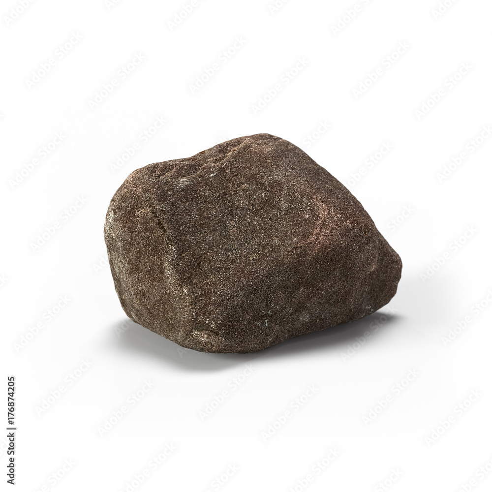 Large rock stone isolated on a white background 3d rendering Large rock stone isolated on a white background 3d rendering