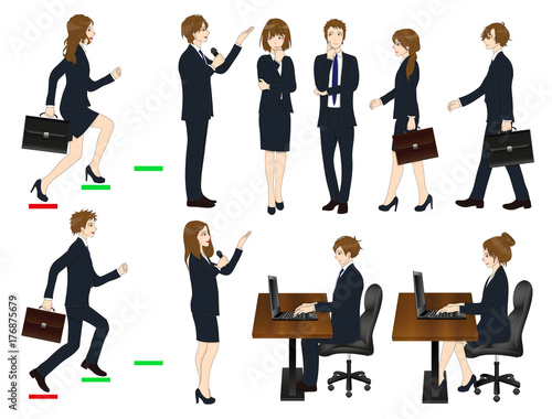 Set Cartoon Business People...