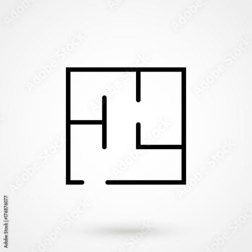 House plan icon vector