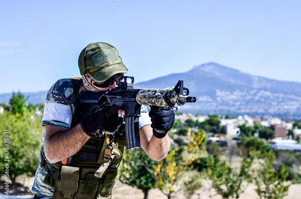soldier aim target rifle m 4 