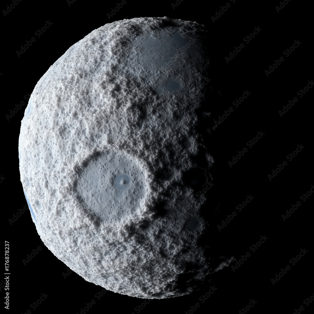 Icy asteroid isolated 3d rendering Icy asteroid isolated 3d rendering