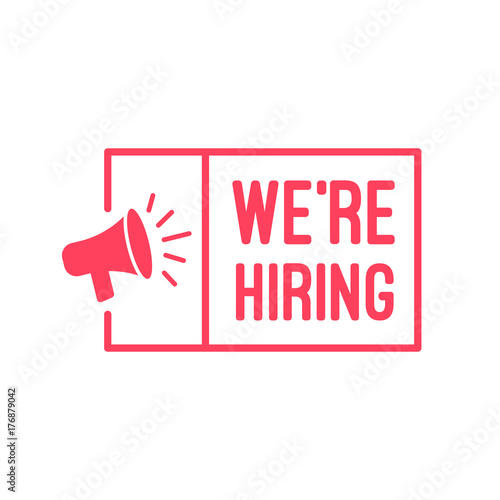We're Hiring Megaphone Label