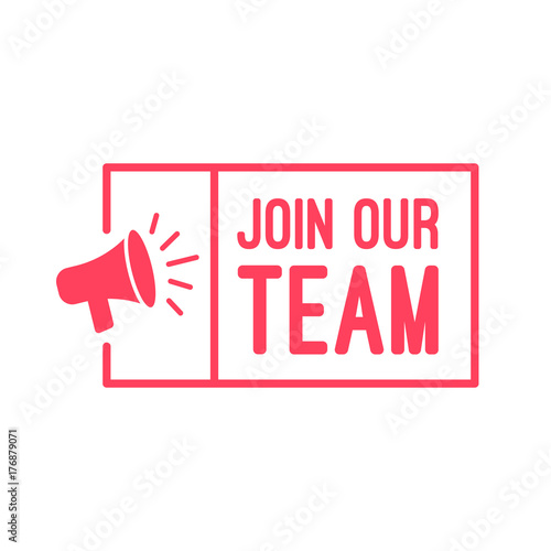 Join Our Team Megaphone Label