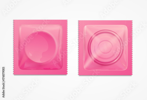 Realistic 3d Detailed Condoms Package. Vector