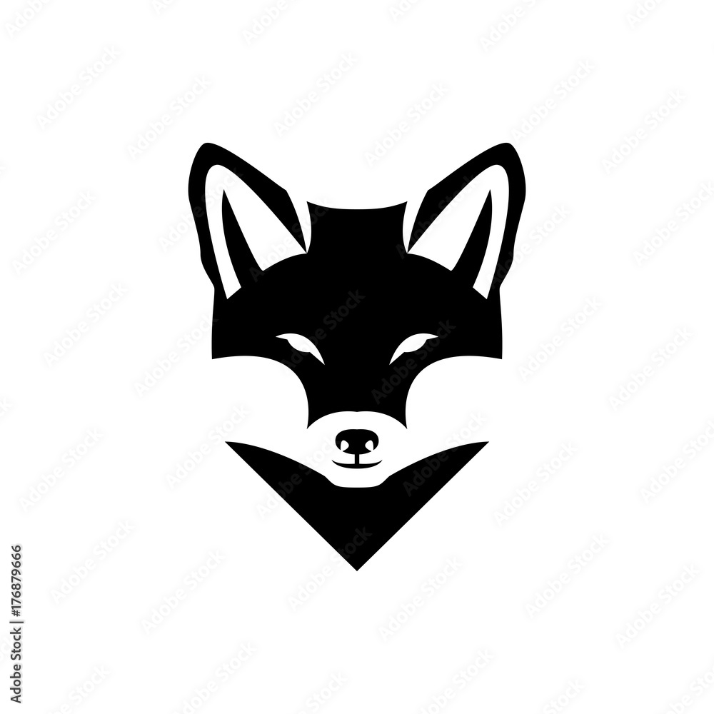 Vector fox head, face for retro hipster logos, emblems, badges, labels template and t-shirt vintage design element. Isolated on white background Vector fox head, face for retro hipster logos, emblems, badges, labels template and t-shirt vintage design element. Isolated on white background
