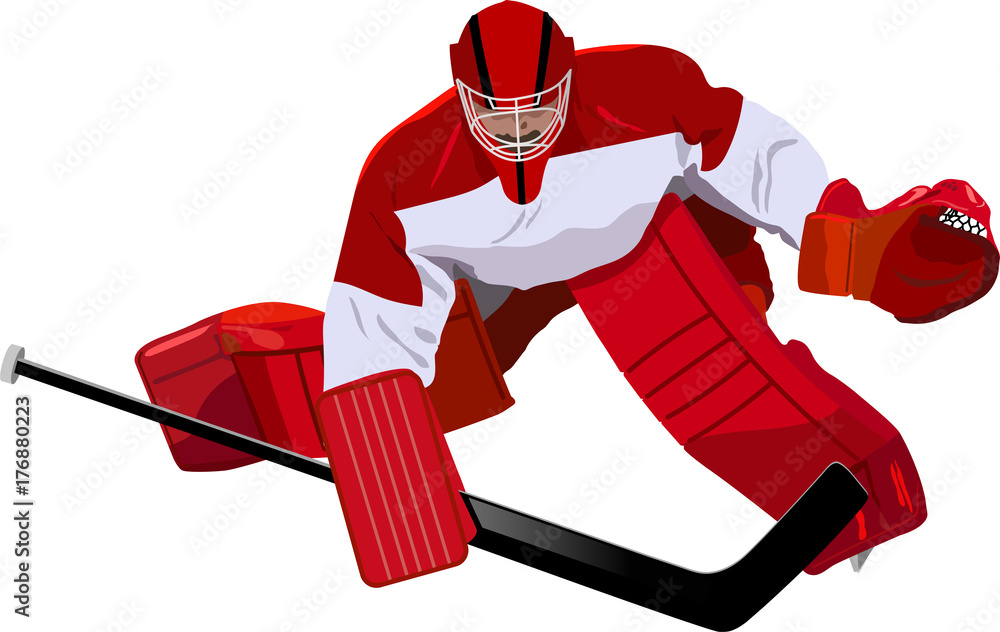 Fototapeta premium Hockey goalkeeper in the game