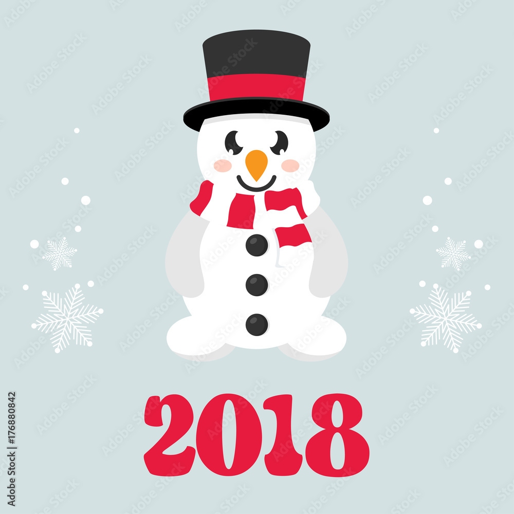cartoon snowman with text vector cartoon snowman with text vector