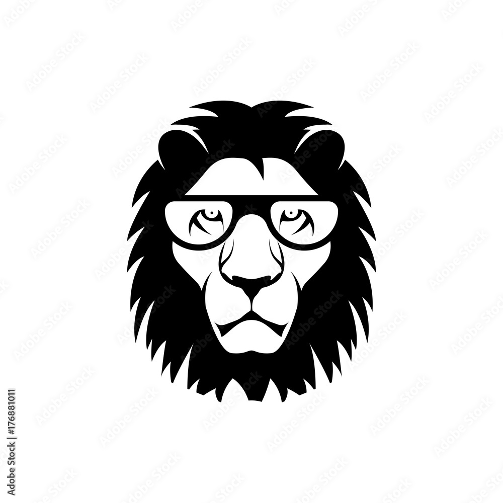 Vector lion head, face for retro logos, emblems, badges, labels template and t-shirt vintage design element. Isolated on white background Vector lion head, face for retro logos, emblems, badges, labels template and t-shirt vintage design element. Isolated on white background