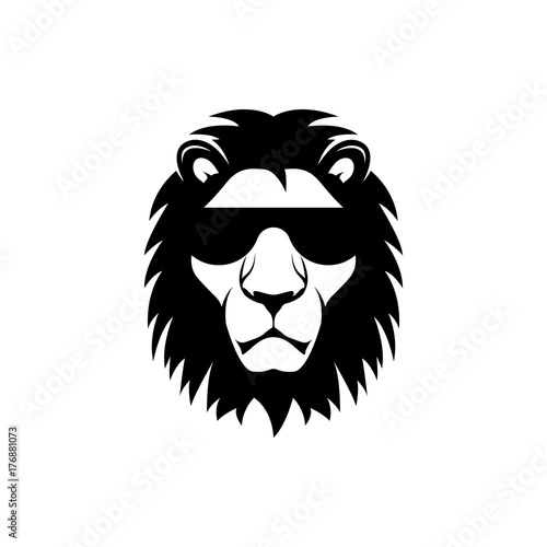 Vector lion head  face  for retro logos  emblems  badges  labels template and t-shirt vintage design element. Isolated on white background