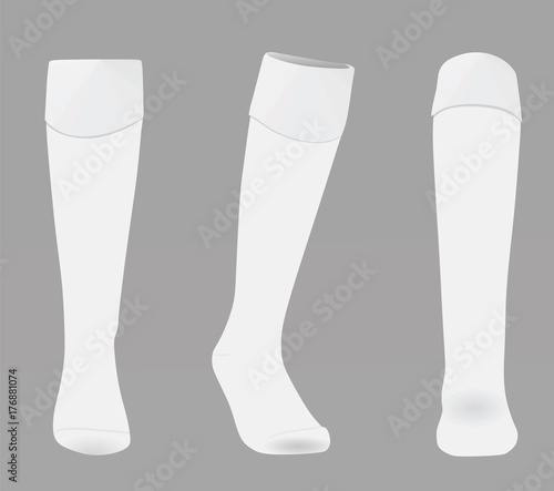 White soccer socks. vector illustration