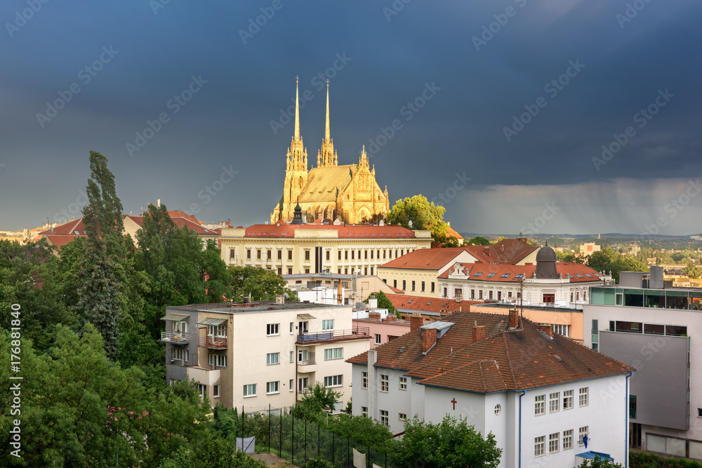 The Cathedral of Saints Peter and Paul in the Evening, Brno, Czech Republic