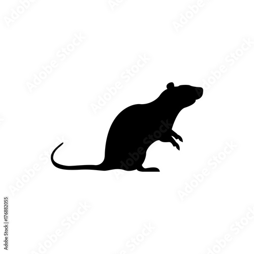 Vector rat silhouette view side for retro logos, emblems, badges, labels template vintage design element. Isolated on white background
