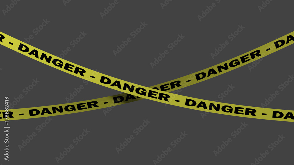 Danger. Peligro. Cintas No Pasar, 3D. ilustración de Stock | Adobe Stock