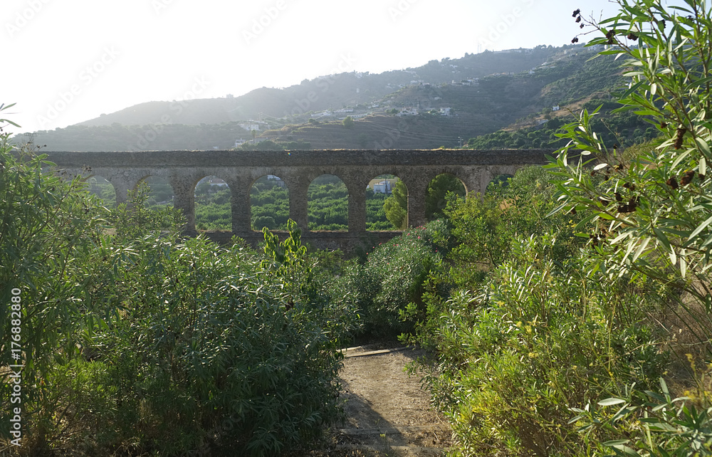 Fototapeta premium Aqueduct in Almunecar, Granada province, Andalusia, Spain 