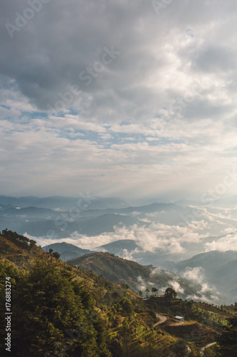 Landscape in the mountain ,Nagarkot,Nepal photo