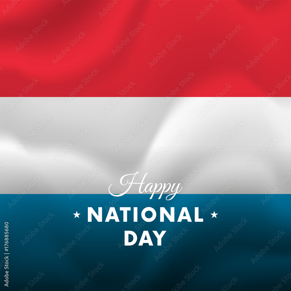 Banner or poster of Luxembourg National Day celebration. Waving flag. Vector illustration. Banner or poster of Luxembourg National Day celebration. Waving flag. Vector illustration.