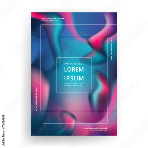 Fluid color background. Modern abstract colorful vector cover.