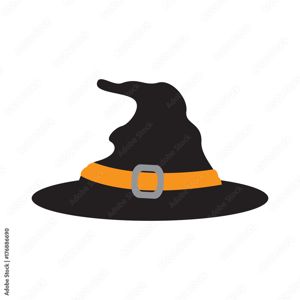 Naklejka premium Isolated witch hat on a white background, Vector illustration