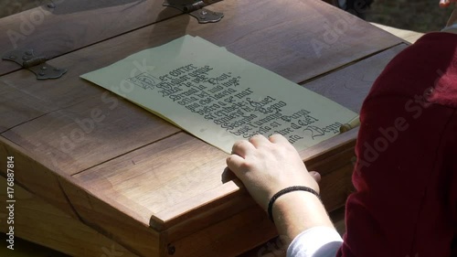 Medieval Amanuensis Close Up 