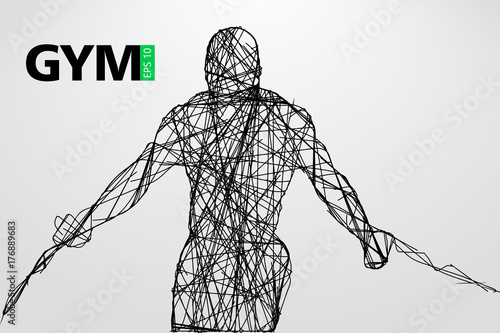 Silhouette of a bodybuilder. gym logo vector. Vector illustration