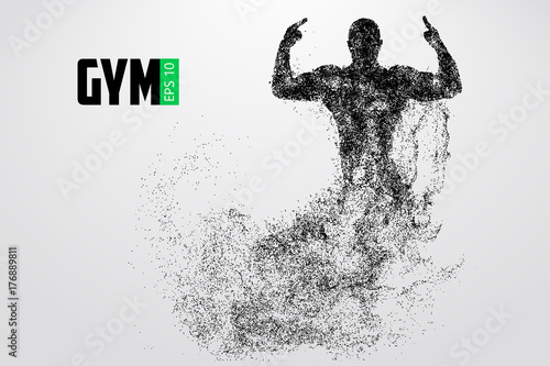 Silhouette of a bodybuilder. gym logo vector. Vector illustration