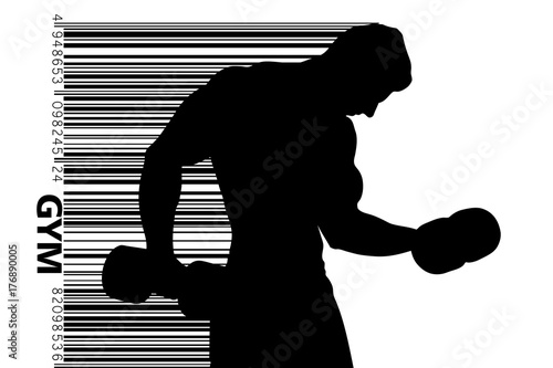 Silhouette of a bodybuilder. gym logo vector. Vector illustration