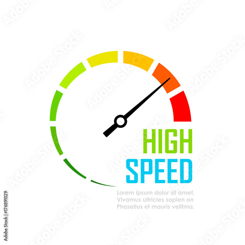 Speed tester dial face vector icon