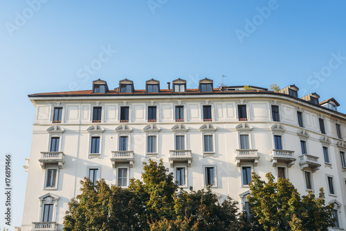 A turn of the 20th century building in Milan, Lombardy, Italy