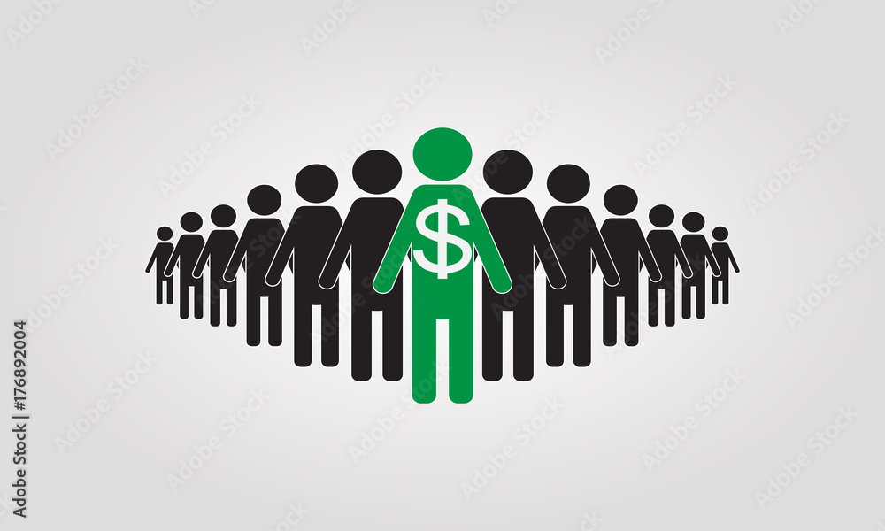 Pyramid business scheme, vector illustration, one in a million. Pyramid business scheme, vector illustration, one in a million.