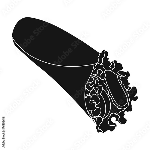 Lavash, single icon in black style.Lavash, vector symbol stock illustration web.