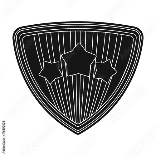 Shield, single icon in black style.Shield, vector symbol stock illustration web.