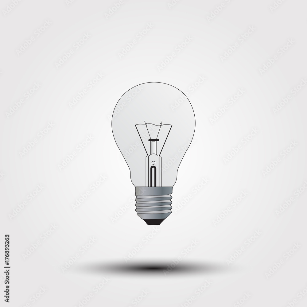 With the light bulb on a gray background With the light bulb on a gray background