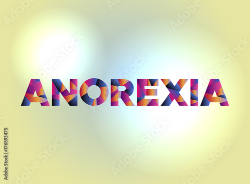 Anorexia Concept Colorful Word Art Illustration
