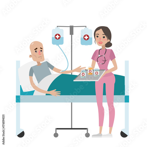 Man doing chemotherapy.