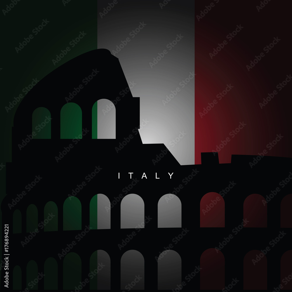 Italy flag with sign