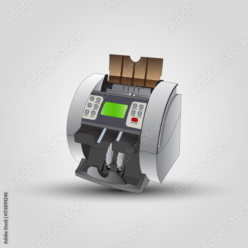 The counting machine for the money. Vector illustration.