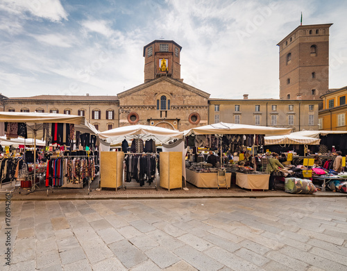weekly street market in Italy