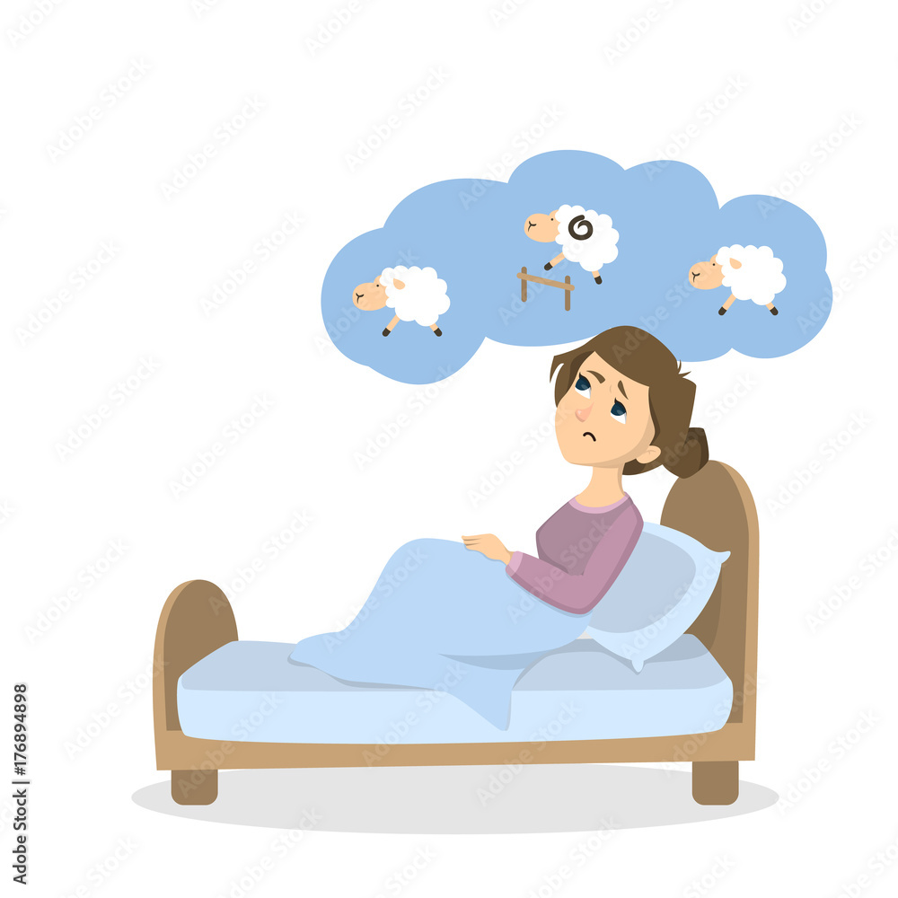 Woman with insomnia. Woman with insomnia.