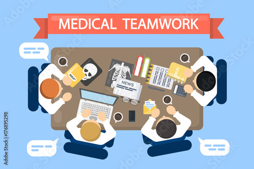 Medical teamwork illustration.