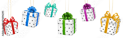 background with colorful presents