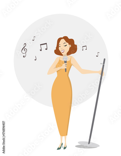 Isolated woman singer.