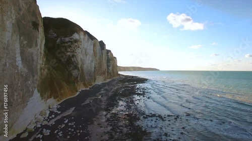Aerial view Normandy coastline, Seine Maritime, France