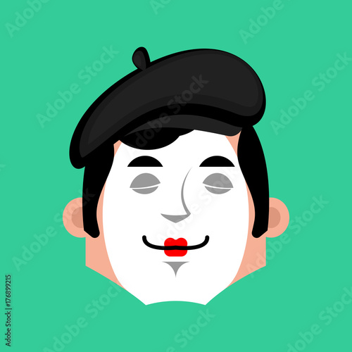 Mime sleep emotion avatar. pantomime sleeping emoji. mimic face. Vector illustration